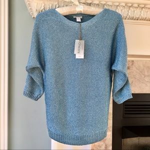 Sz 0 Spring blue Chico’s 3/4 sleeve sweater.